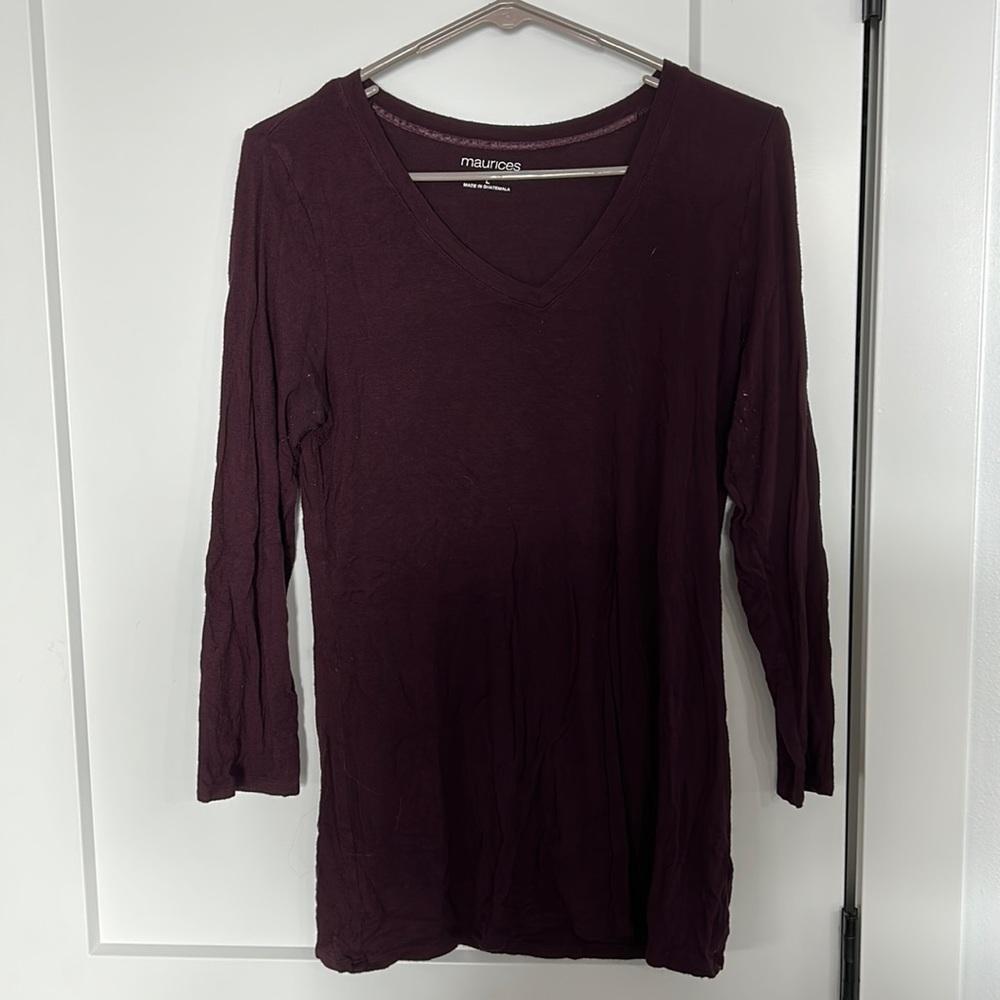 Maurices 3/4 sleeve tee. Purplish color